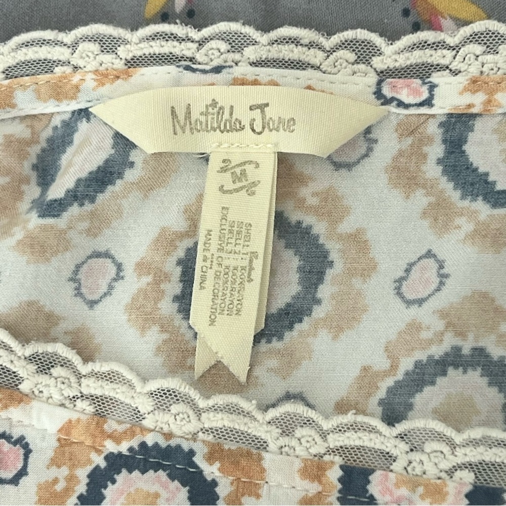 Matilda Jane Cream and Gray Lace Trim Dress - Picture 8 of 12